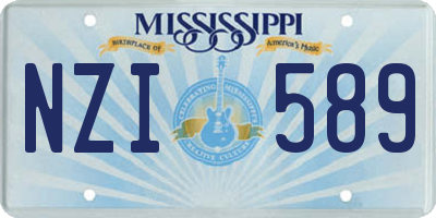 MS license plate NZI589