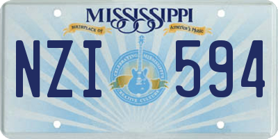 MS license plate NZI594