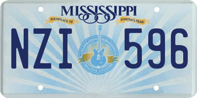 MS license plate NZI596