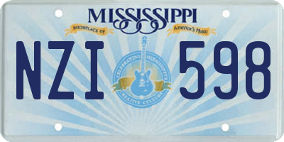 MS license plate NZI598