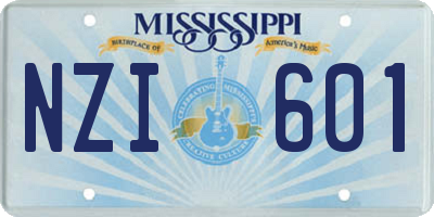 MS license plate NZI601