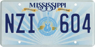 MS license plate NZI604