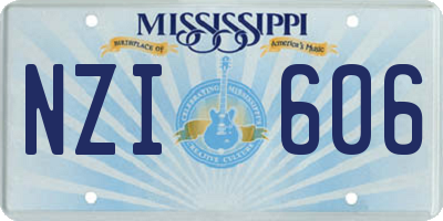 MS license plate NZI606