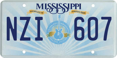 MS license plate NZI607