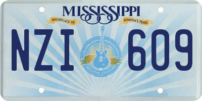 MS license plate NZI609