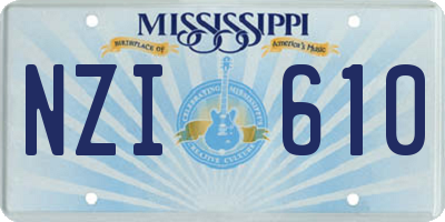 MS license plate NZI610