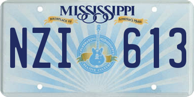 MS license plate NZI613