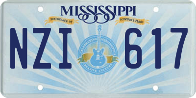 MS license plate NZI617