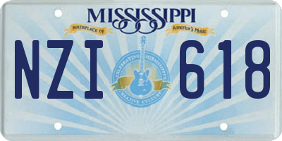 MS license plate NZI618