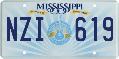 MS license plate NZI619