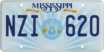 MS license plate NZI620