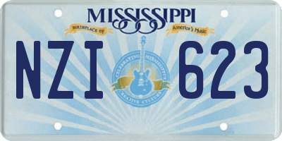 MS license plate NZI623