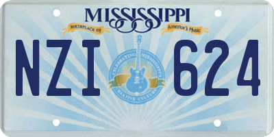 MS license plate NZI624