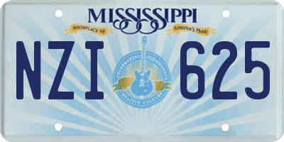 MS license plate NZI625