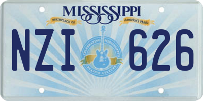 MS license plate NZI626