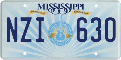 MS license plate NZI630