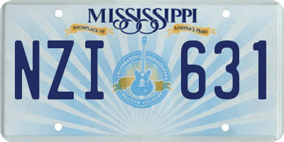 MS license plate NZI631