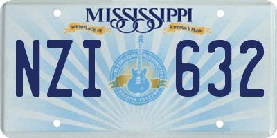 MS license plate NZI632