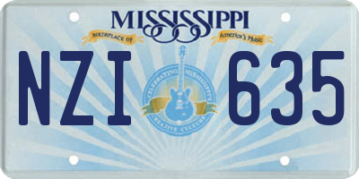 MS license plate NZI635