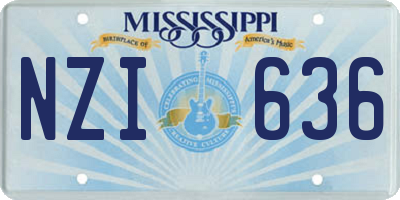 MS license plate NZI636