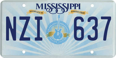 MS license plate NZI637