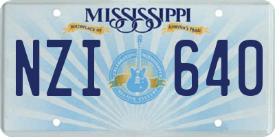 MS license plate NZI640