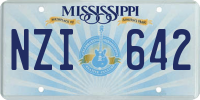 MS license plate NZI642