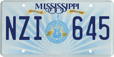 MS license plate NZI645
