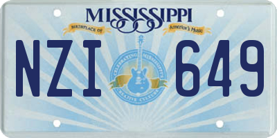 MS license plate NZI649