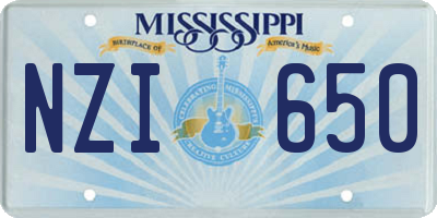 MS license plate NZI650