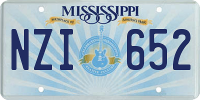 MS license plate NZI652