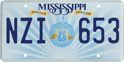 MS license plate NZI653
