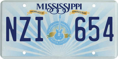 MS license plate NZI654