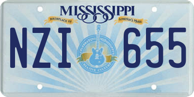 MS license plate NZI655