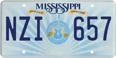 MS license plate NZI657