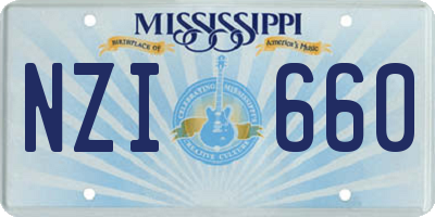 MS license plate NZI660
