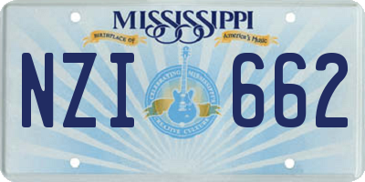 MS license plate NZI662