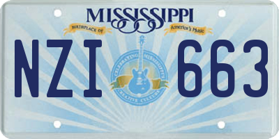 MS license plate NZI663