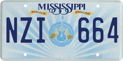 MS license plate NZI664