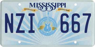 MS license plate NZI667