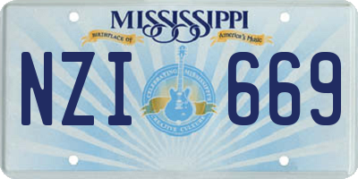 MS license plate NZI669