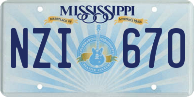MS license plate NZI670
