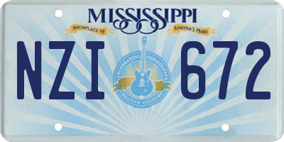MS license plate NZI672