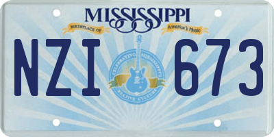 MS license plate NZI673