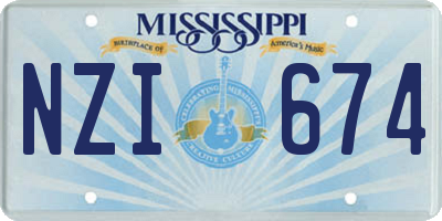 MS license plate NZI674