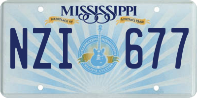 MS license plate NZI677