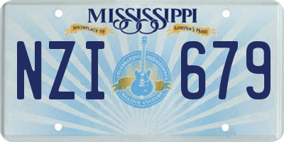 MS license plate NZI679