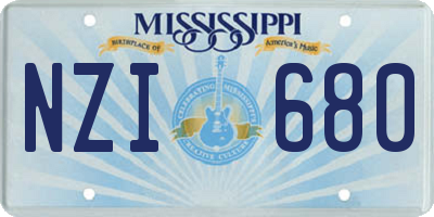 MS license plate NZI680