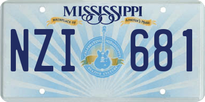 MS license plate NZI681