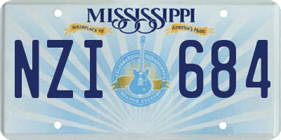 MS license plate NZI684